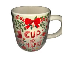 Natural Life Cup of Happy Ceramic Christmas Mug New